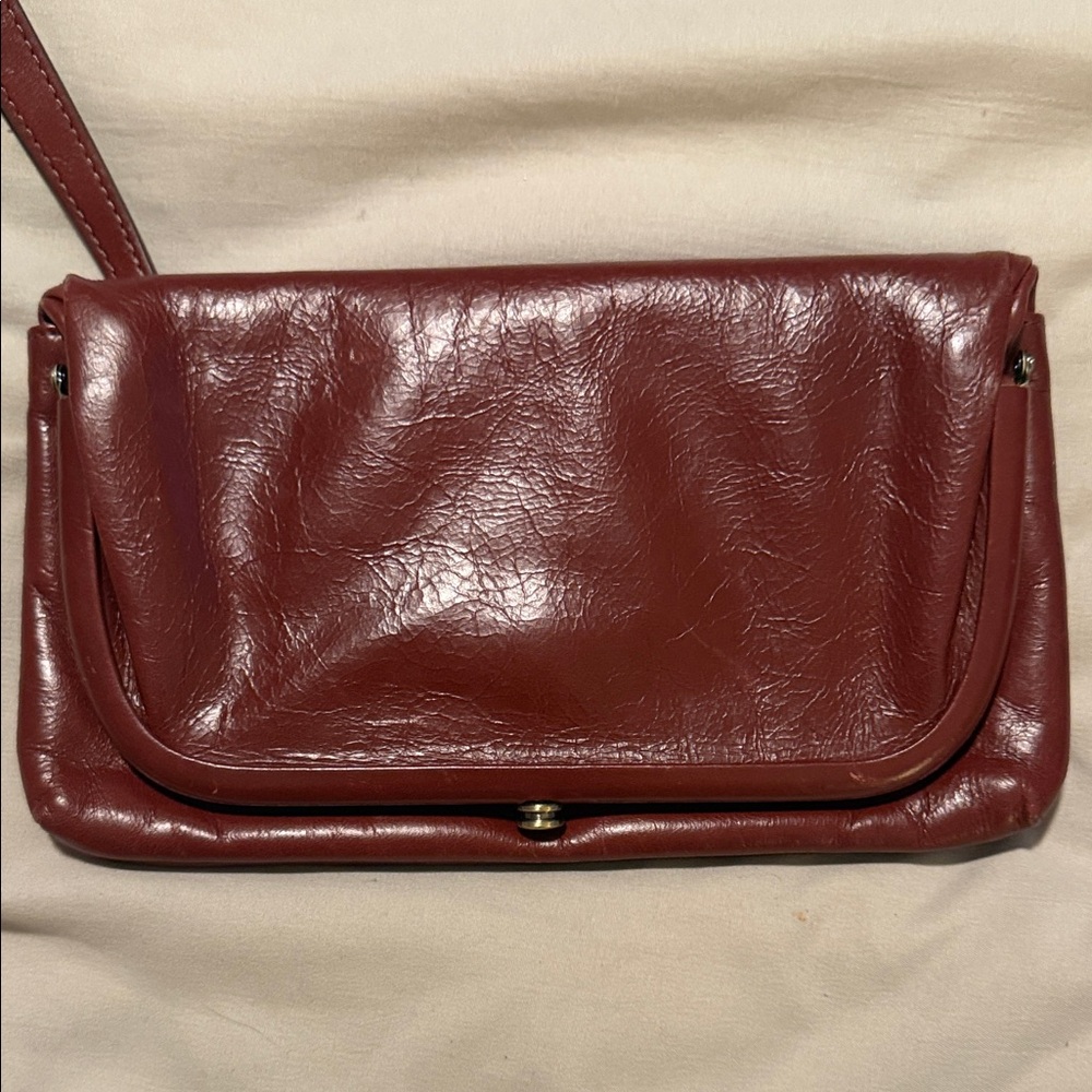 HOBO Rich Burgundy Leather Wristlet